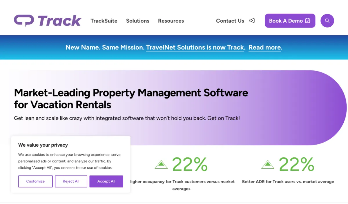 TravelNet Solutions (formerly Rented) — enterprise-grade Revenue Management as a Service for professional vacation rental managers